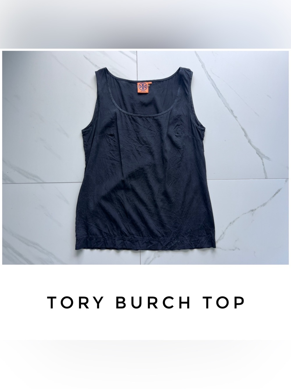 Tory Burch top size 6 silk black